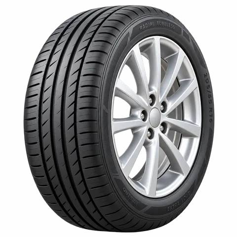 Car tyre showing size, load index and speed rating: 205/55 R16 91V